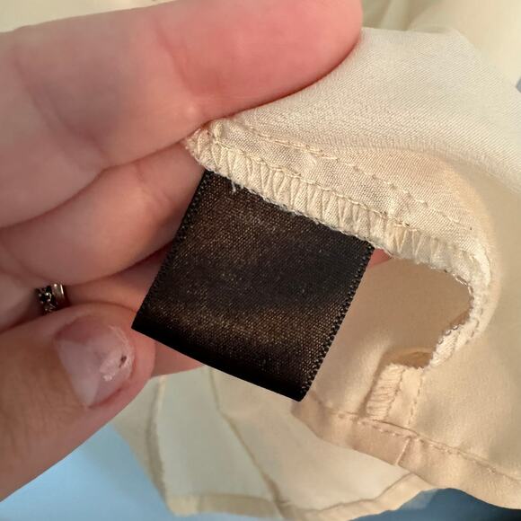 Vintage Line & Dot Semi Sheer Embellished Top Women's Size Small Off-White Ivory - Picture 7 of 9